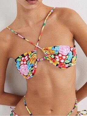 For Love & Lemons Tiana Floral Bikini Top - Multi Color